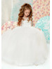 Beaded Ivory Tulle Butterfly Flower Girl Dress